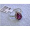 Image 3 : 18k White Gold Ring with Gemstone and Diamonds