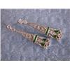 Image 2 : 18k White Gold Earrings with Diamonds and Tsavorite