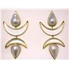 Image 2 : 14k Yellow Gold Earrings with Pearl