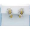 Image 1 : 18k White Gold Earrings with Diamonds and Sapphires
