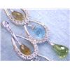 Image 2 : 14k Gold Earrings with Diamonds and Gemstones