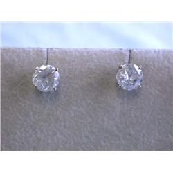 14k White Gold Stud Diamond Earrings (4.16 carats)