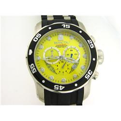 Invicta Men's 6978 Pro Diver Collection Chronograph Yellow Dial Black Polyurethane Watch