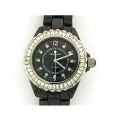 Peugeot SWISS Ladies Black Ceramic Watch