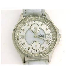 Burgi Women's Diamond Classic Stainless Steel GMT Date
