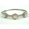 Image 1 : Judith Ripka 18K Gold/Silver, Pink Quartz Bangle