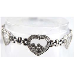 18K White Gold Hear shape diamond bracelet
