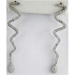14K White Gold Diamond Earrings