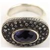 Image 2 : David Yurman Silver Diamond Amethyst Ring