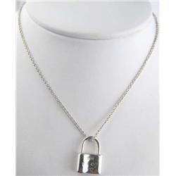 Tiffany & Co Silver Lock Pendant Necklace