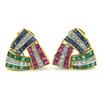 Image 1 : 21K Yellow Gold,Emerald,Ruby,Sapphire, Diamond Earrings