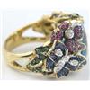 Image 5 : 18K Gold Multi Colored Diamond Ring