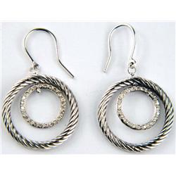 David Yurman Silver Diamond Earrings