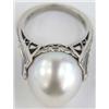 Image 3 : Platinum Pearl and Diamond Ring