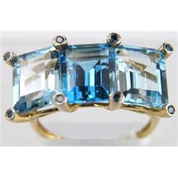10K Yellow Gold Blue Topaz Ring
