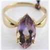 Image 2 : 14K Yellow Gold Amethyst Ring