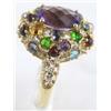 Image 2 : 14K Yellow Gold Multi Color Amethyst Ring
