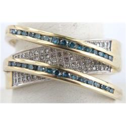 14K Yellow Gold Green Tourmaline Diamond Ring