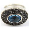 Image 2 : David Yurman Silver Diamond Blue Topaz Ring