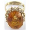 Image 2 : 14K Yellow Gold Citrine Diamond Ring