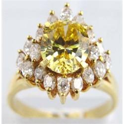 18K Citrine Diamond Ring