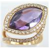 Image 1 : Yellow Gold Amethyst Diamond Ring