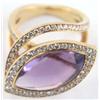 Image 3 : Yellow Gold Amethyst Diamond Ring