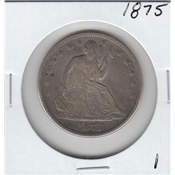 1875 SEATED HALF NICE DETAILS