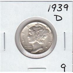 1939 D HIGH GRADE MERCURY DIME
