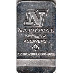 1 OUNCE SILVER BAR .999 FINE