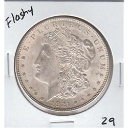 FLASHY 1921 SILVER MORGAN DOLLAR UNCIRCULATED