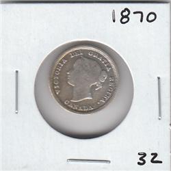 1870 SILVER CANADA 5 CENT PIECE