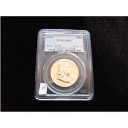 1963 FLASHY FRANKLIN HALF PCGS PROOF 67