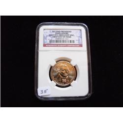 2007 JOHN ADAMS $1 FIRST DAY ISSUE NGC