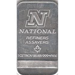 1 OUNCE SILVER BAR .999 FINE