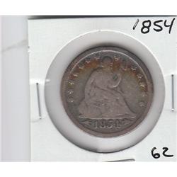 1854 SEATED QUARTER TONING