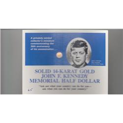 14 KARET SOLID GOLD KENNEDY MEMORIAL HALF