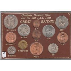 DECIMAL ISSUE GREAT BRITAIN UNC COIN SET