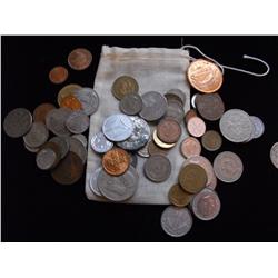 CANVAS BAG OF WORLD COINS