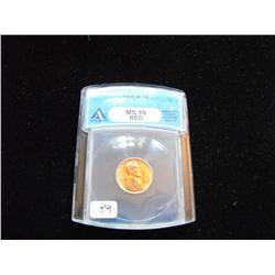 1954 S RED WHEAT CENT MS66 ANACS