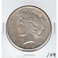 $1 SILVER PEACE 1925 HIGH GRADE