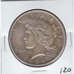 1924 SILVER PEACE DOLLAR