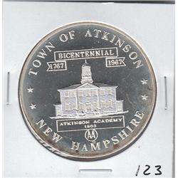 PROOF BICENTENNIAL NEW HAMPSHIRE SILVER ROUND