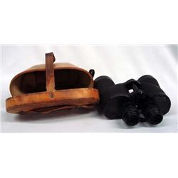 Pr U.S. Navy Binoculars In Leather Case