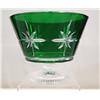 Image 2 : Crystal Compote, Green Glass Overlay Cut to Crystal