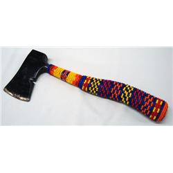 Kills Thunder hand beaded ''woman's hatchet''