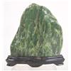 Image 1 : Jade Stone Slab, ''Mountain'' Mounted on Wood Base