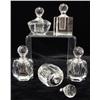 Image 1 : Perfume Bottles, Faceted Glass w/Screw Tops