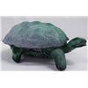 Image 1 : Green Glass Turtle Container w/Lid
