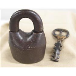 Vintage Strong Box Heavy Padlock and Key